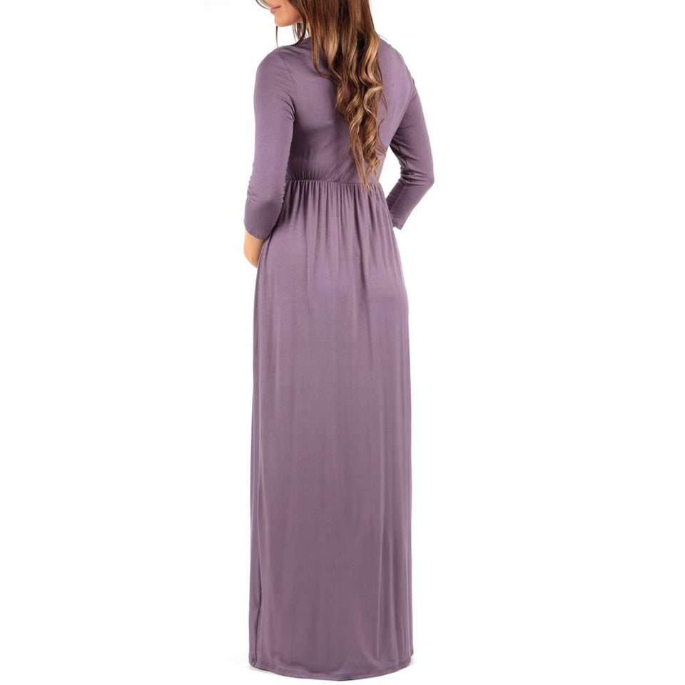 Women's Wraped Ruched Maternity Dress - Made in USA