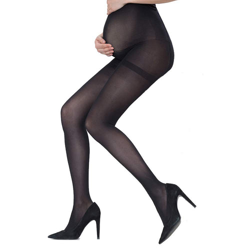 Stocking Fox Women's Maternity Tights 40-Denier Pregnant Soft Stretch Pantyhose 2-Pack