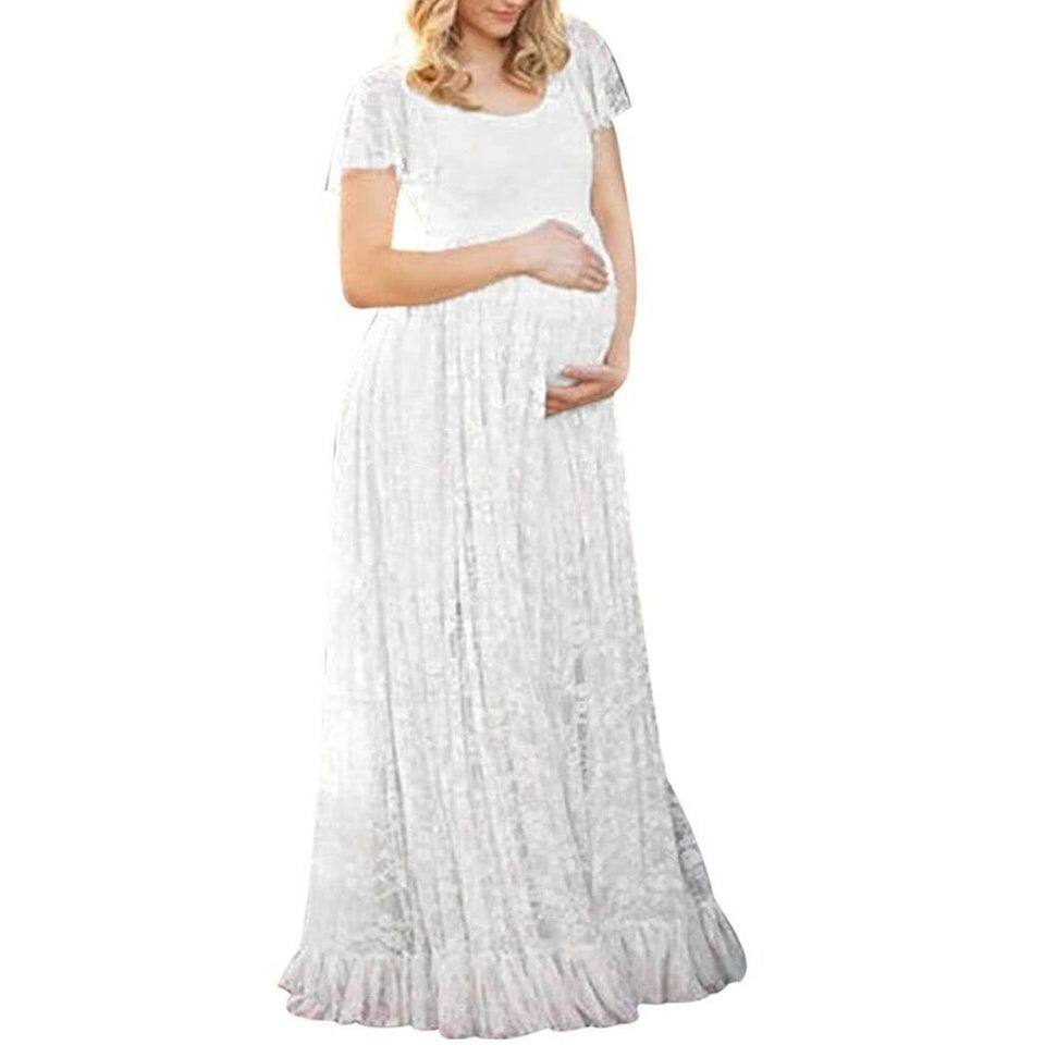 COSYOU Maternity Dress Sexy Off Shoulder Gown Dress Women