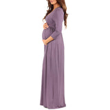 Women's Wraped Ruched Maternity Dress - Made in USA