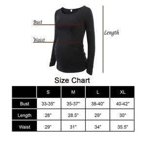 Ecavus Jinson Women's Motherhood Maternity Tunic Tops Clothes Flattering Side Ruching Pregnancy T-Shirt