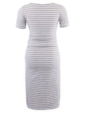 Liu & Qu Women's Maternity Bodycon Ruched Side Dress Casual Short & 3/4 Sleeve Dress For Daily Wearing Or Baby Shower