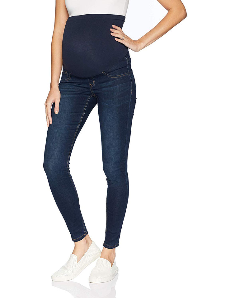 Motherhood Maternity Women's Maternity Indigo Blue French Terry Secret Fit Belly Denim Jegging