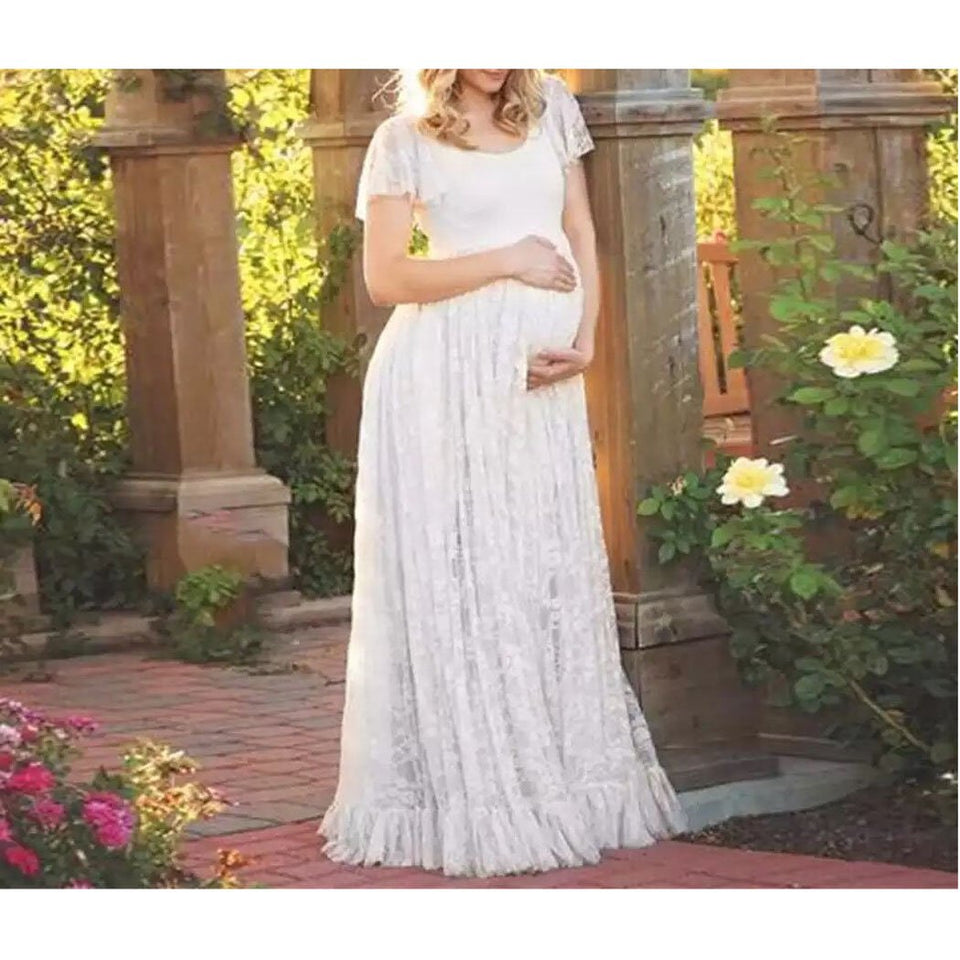 COSYOU Maternity Dress Sexy Off Shoulder Gown Dress Women