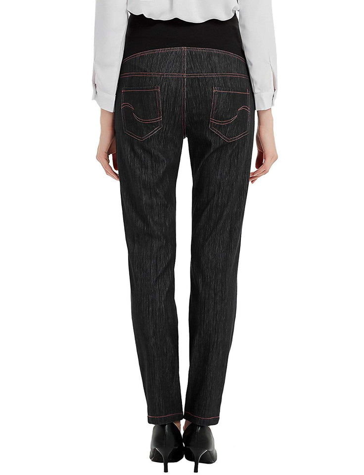 Bhome Maternity Jeans Stretch High Waisted Pants,Dress Pants for Work Career Office Pants