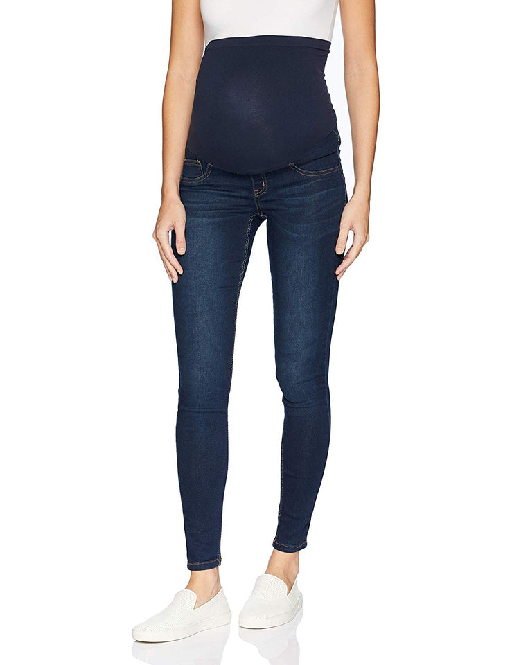 Motherhood Maternity Women's Maternity Indigo Blue French Terry Secret Fit Belly Denim Jegging