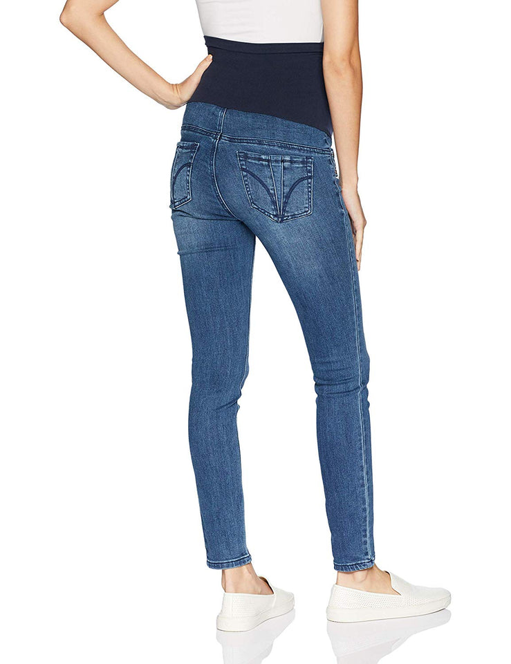 Motherhood Maternity Women's Maternity Indigo Blue Super Stretch Secret Fit Belly Skinny Denim Jean