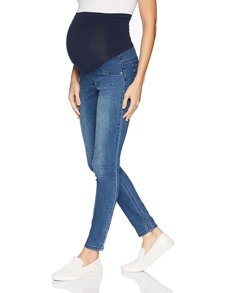 Motherhood Maternity Women's Maternity Indigo Blue Super Stretch Secret Fit Belly Skinny Denim Jean