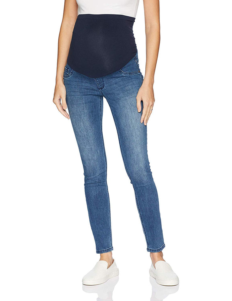 Motherhood Maternity Women's Maternity Indigo Blue Super Stretch Secret Fit Belly Skinny Denim Jean